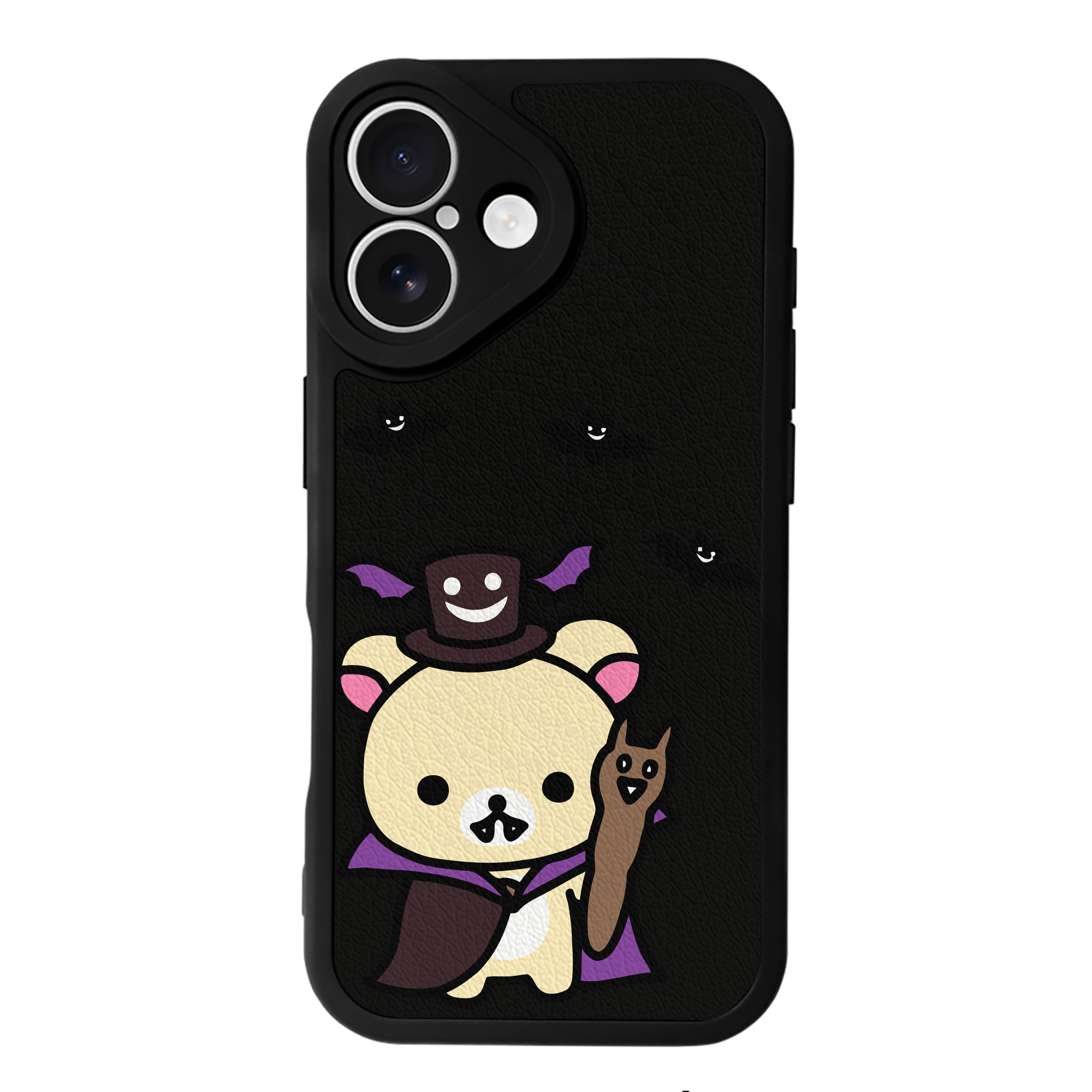 （画像用） リラックマ リラックマ キイロイトリ Rilakkuma Korilakkuma Kiiroitori 【iPhone 16シリーズ対応】シリコンスマホケース（レザー調） 材質：シリコン
